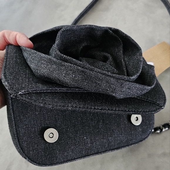 Steve Madden BNWT Black Denim Purse - Picture 3 of 8